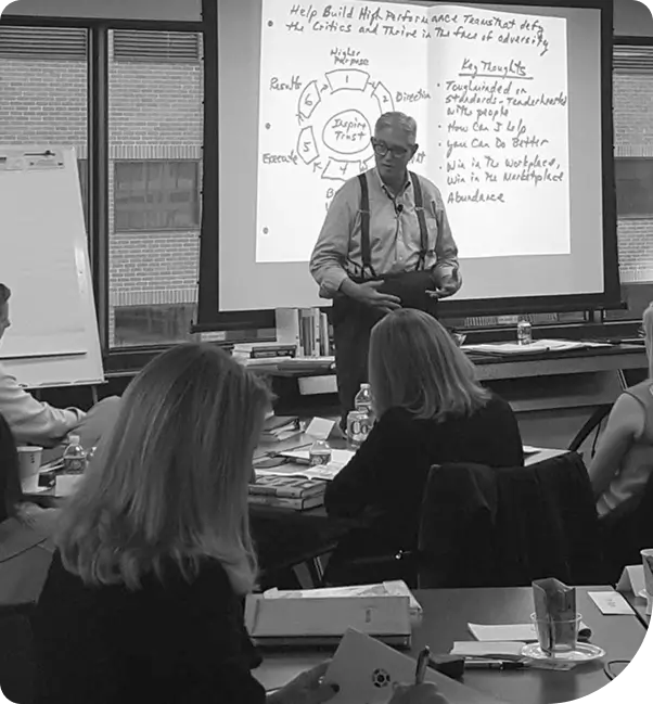 Doug Conant presenting to a group of people